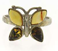 Sterling Silver Butterfly Gemstone Ring