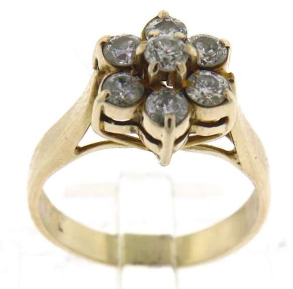 Fabulous Diamond Flower Ring in Yellow Gold