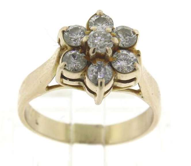 Fabulous Diamond Flower Ring in Yellow Gold