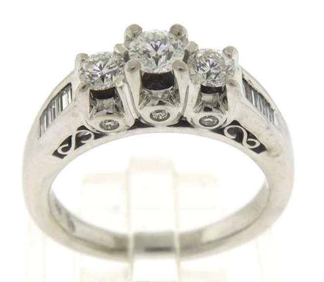 Charming RBC Diamond Ring w Channel Set