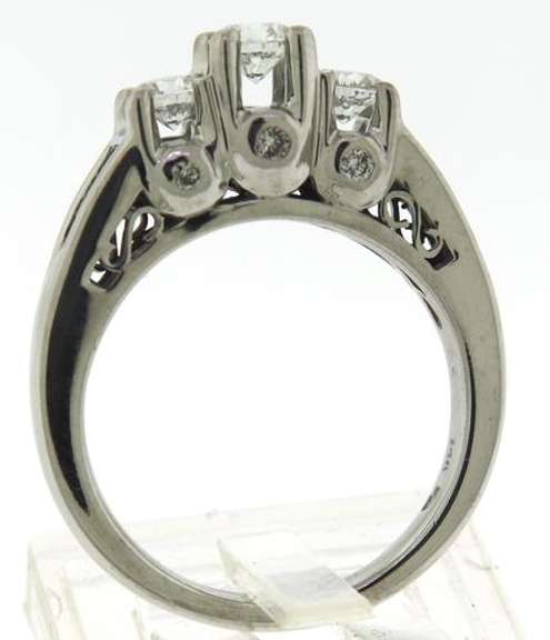 Charming RBC Diamond Ring w Channel Set