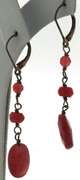 Set of Red Stone Necklace. Bracelet and Earrings