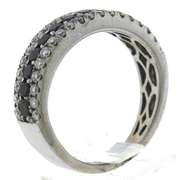 Charming 18kt White & Black Diamond 3 Row Band