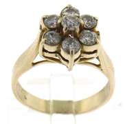 Fabulous Diamond Flower Ring in Yellow Gold