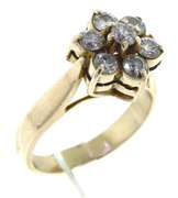 Fabulous Diamond Flower Ring in Yellow Gold