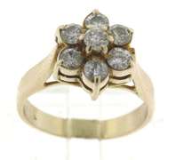 Fabulous Diamond Flower Ring in Yellow Gold