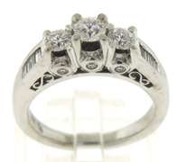 Charming RBC Diamond Ring w Channel Set