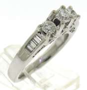 Charming RBC Diamond Ring w Channel Set