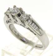 Charming RBC Diamond Ring w Channel Set