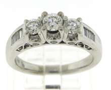 Charming RBC Diamond Ring w Channel Set
