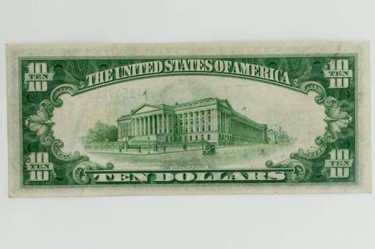 Choice Near Unc 1934 A $10 North Africa Silver Certific