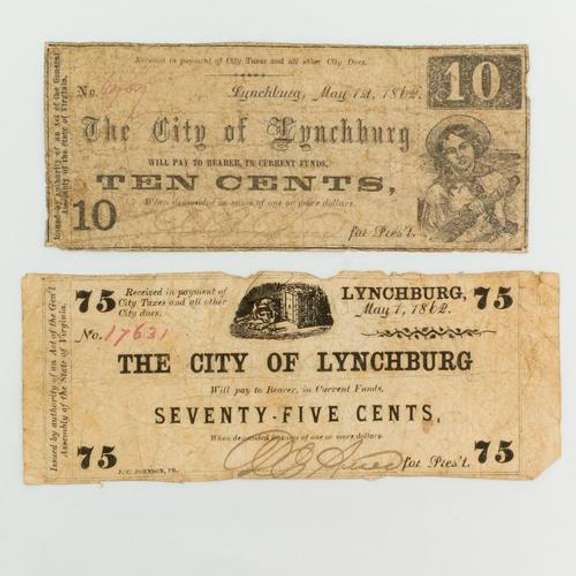 Lynchburg Va 10 Cent And 75 Cent May 1 1862 Series