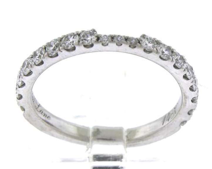 Elegant White Gold Notched Diamond Band