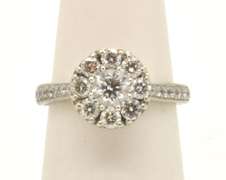 14 KT WHITE GOLD LADIES DIAMOND ENGAGEMENT RING