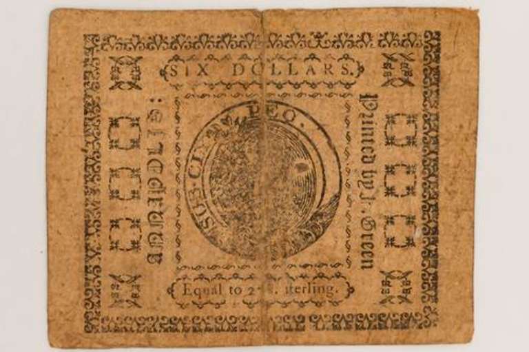 Maryland August 14 1776 Six Dollar Colonial Note
