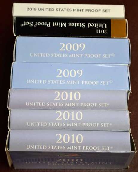 US Proof Set Lot, 2 x 2009 3 x 2010, 2011 & 2019