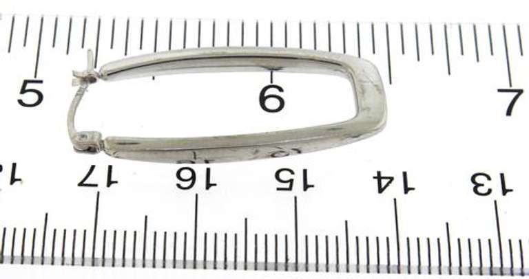 Simple 14kt WG Smooth Squared Hoop Earrings
