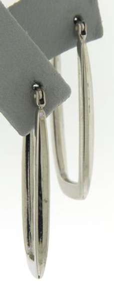 Simple 14kt WG Smooth Squared Hoop Earrings