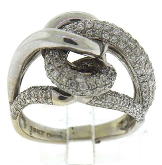 Dazzling 18kt Pave Diamond Knot Ring