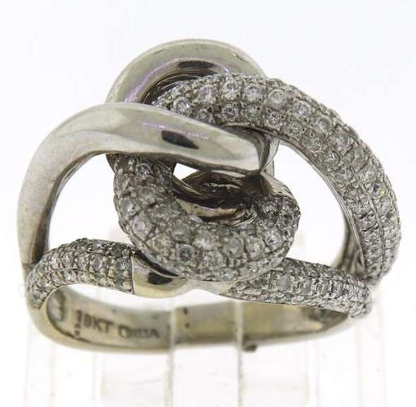 Dazzling 18kt Pave Diamond Knot Ring