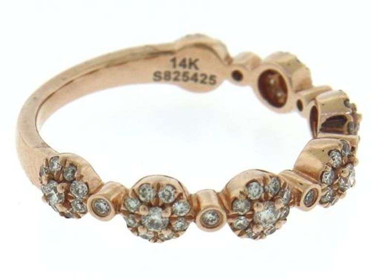 Strong Rose Gold Gabriel & Co Alternating Bezel Diamond