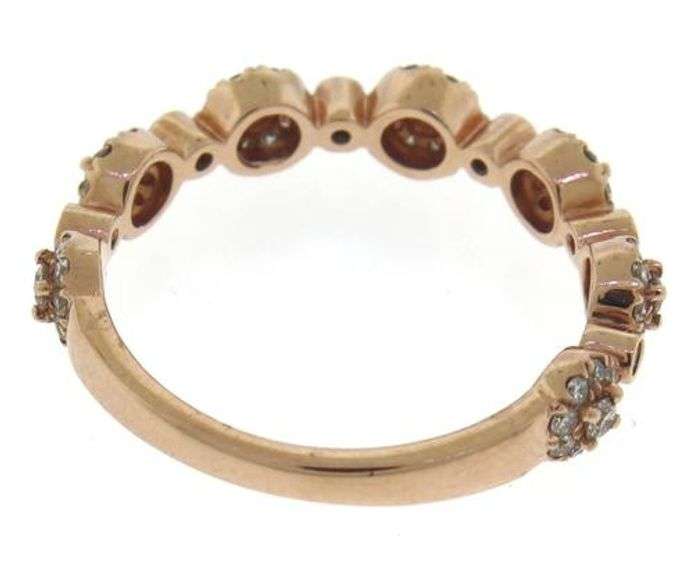 Strong Rose Gold Gabriel & Co Alternating Bezel Diamond