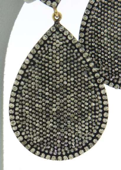 True Glamour Silver & Diamond Pave Dangle Earrings