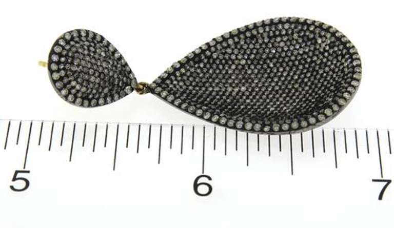 True Glamour Silver & Diamond Pave Dangle Earrings