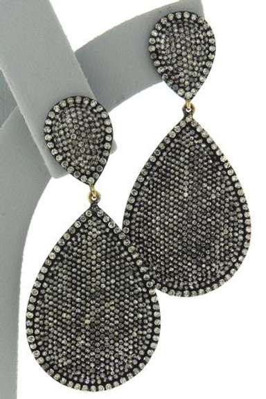 True Glamour Silver & Diamond Pave Dangle Earrings