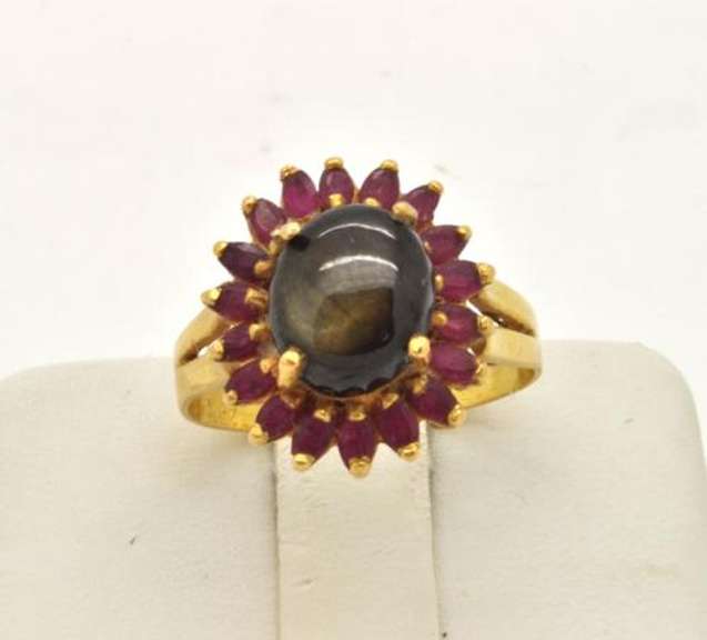 LADIES 22 KT COLOR STONES RING