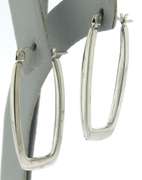 Simple 14kt WG Smooth Squared Hoop Earrings