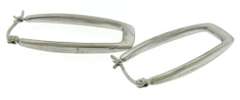 Simple 14kt WG Smooth Squared Hoop Earrings