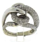 Dazzling 18kt Pave Diamond Knot Ring
