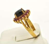 LADIES 22 KT COLOR STONES RING