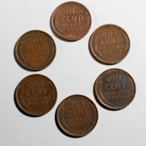 6 High Grade 1909 VDB Lincoln Cents