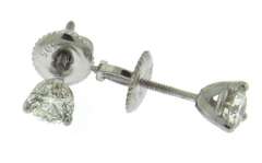 Elegant 14kt WG Round Brilliant Cut Diamond Stud Earrings