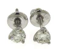 Elegant 14kt WG Round Brilliant Cut Diamond Stud Earrings