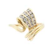 18K Asymmetrical Diamond Right Hand Ring