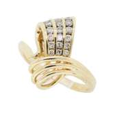 18K Asymmetrical Diamond Right Hand Ring