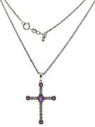 Fantastic White Gold Mystic Topaz Cross Necklace