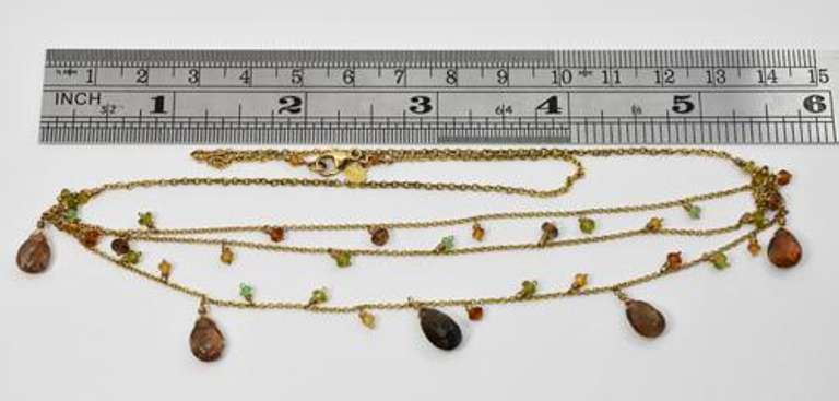 Enticing Multi-Colored  Stone Gold Filled Necklace