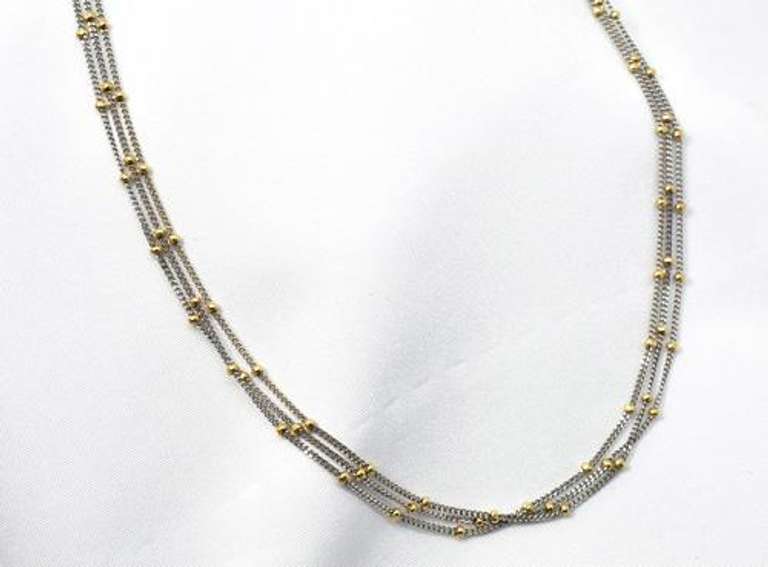 Charming Multi-Chain Yellow & White 14K Necklace