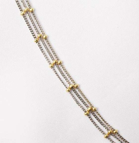Charming Multi-Chain Yellow & White 14K Necklace