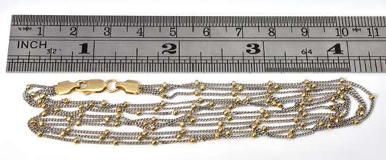 Charming Multi-Chain Yellow & White 14K Necklace