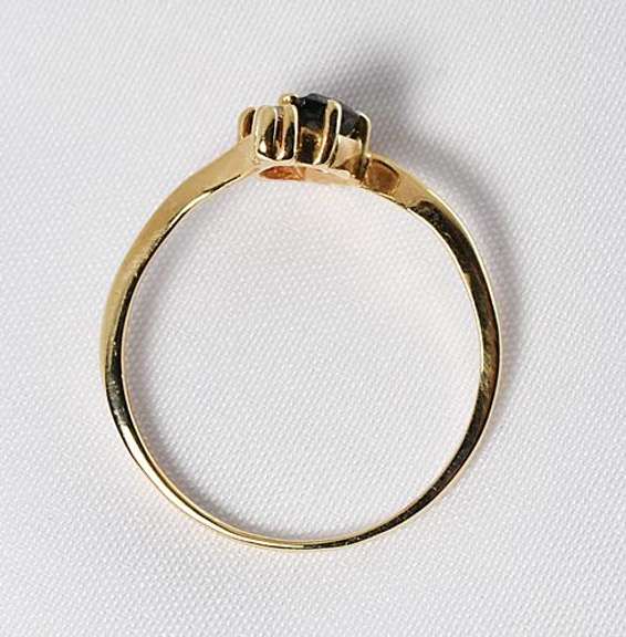 Refined Marquise Sapphire and Diamond Ring in 14K