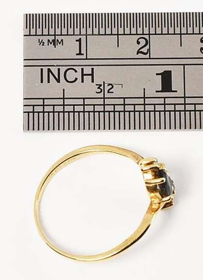 Refined Marquise Sapphire and Diamond Ring in 14K