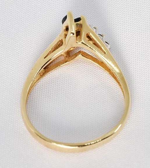 Sassy 3 Marquise Sapphire and Diamond 14K Ring