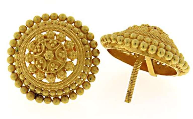 Unique 22kt Set of Beaded Necklace and Earrings