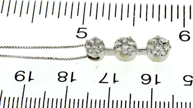 Fabulous Diamond Cluster Past Present Future Necklace