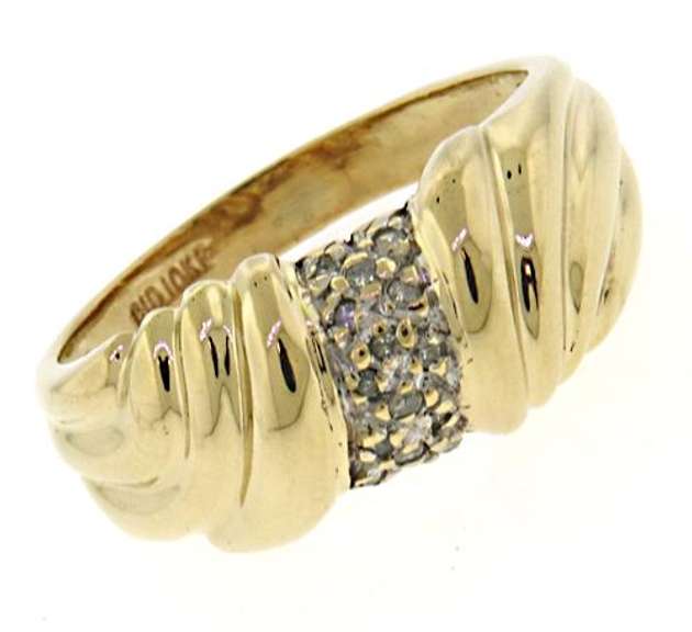 Beautiful Pave Diamond Yellow Gold Ring